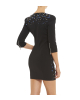 Schwarzes Minikleid mit Schmucksteinen