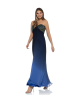Kleid mit besticktem Bustier in Blau