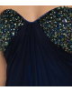 Kleid mit besticktem Bustier in Blau