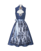 Seidendirndl Annabell in Blau mit Ornamenten
