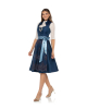 Seidendirndl Annabell in Blau mit Ornamenten