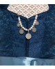 Seidendirndl Annabell in Blau mit Ornamenten