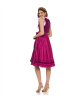 Samtdirndl mit Froschgoscherl in Fuchsia