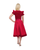 Samtdirndl Mona in Rot mit Puffarm