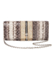 Glitzer-Clutch mit Schlangenprint