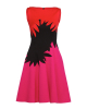 Tricolor Cocktailkleid in Pink/Rot
