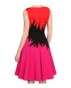 Tricolor Cocktailkleid in Pink/Rot