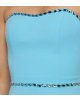 Korsagenkleid mit Kristallen in Hellblau