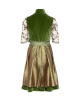 Samtdirndl in Gruen mit geschlossenem Rücken