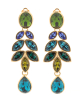 Tropfenförmige Ohrringe in Grün-Blau