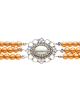 Perlenkette in Apricot mit Stein