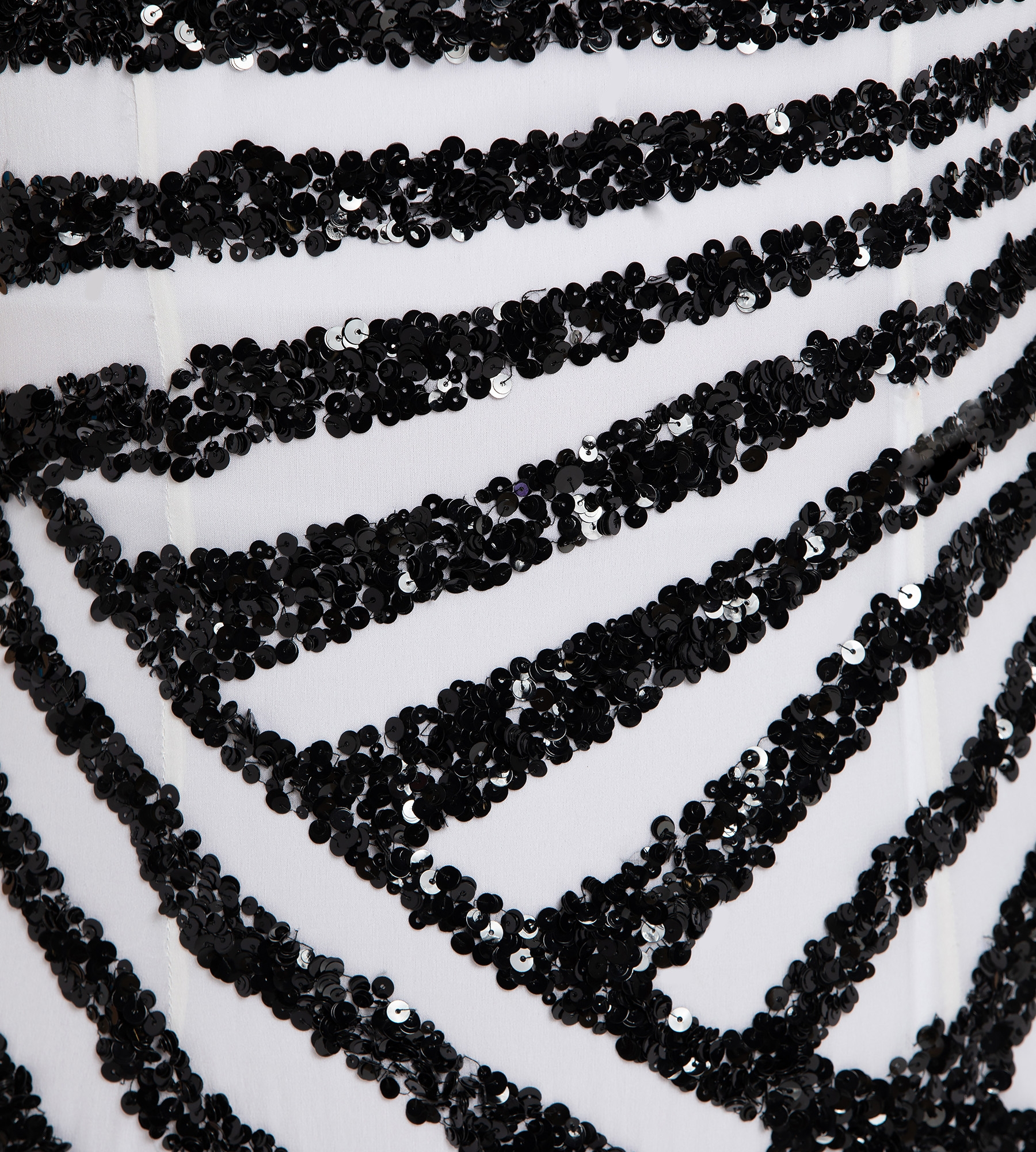 Bustierkleid mit Pailletten in Schwarz-Weiss