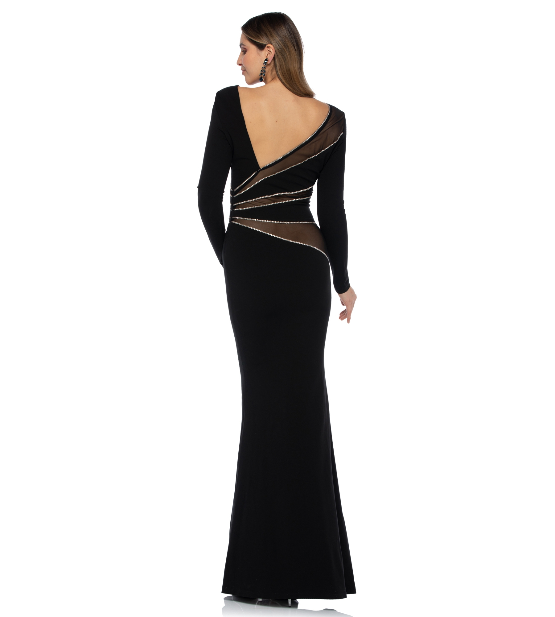 Abendrobe mit Cut-Outs in Schwarz