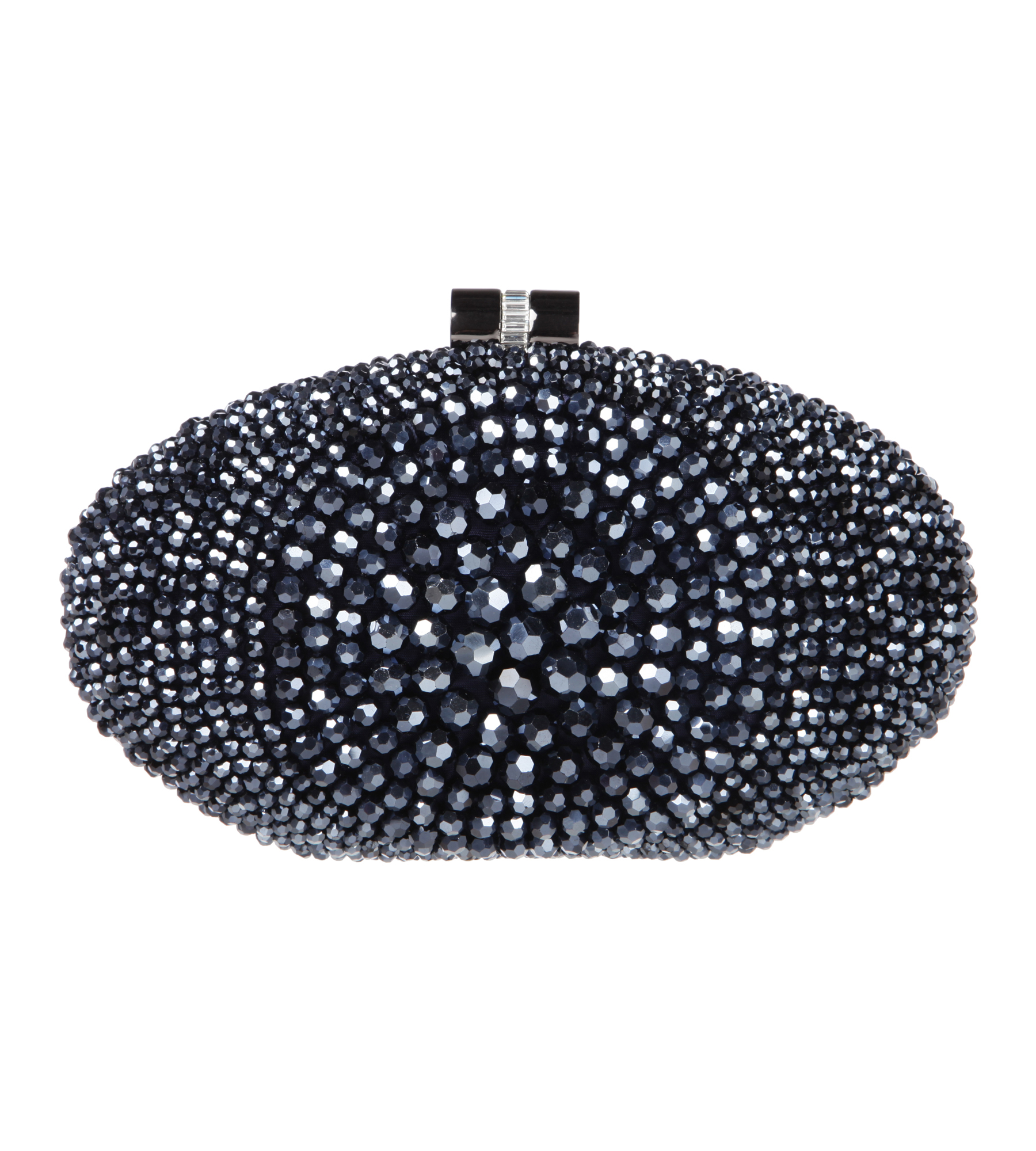 Clutch mit glänzenden Perlen in Blau