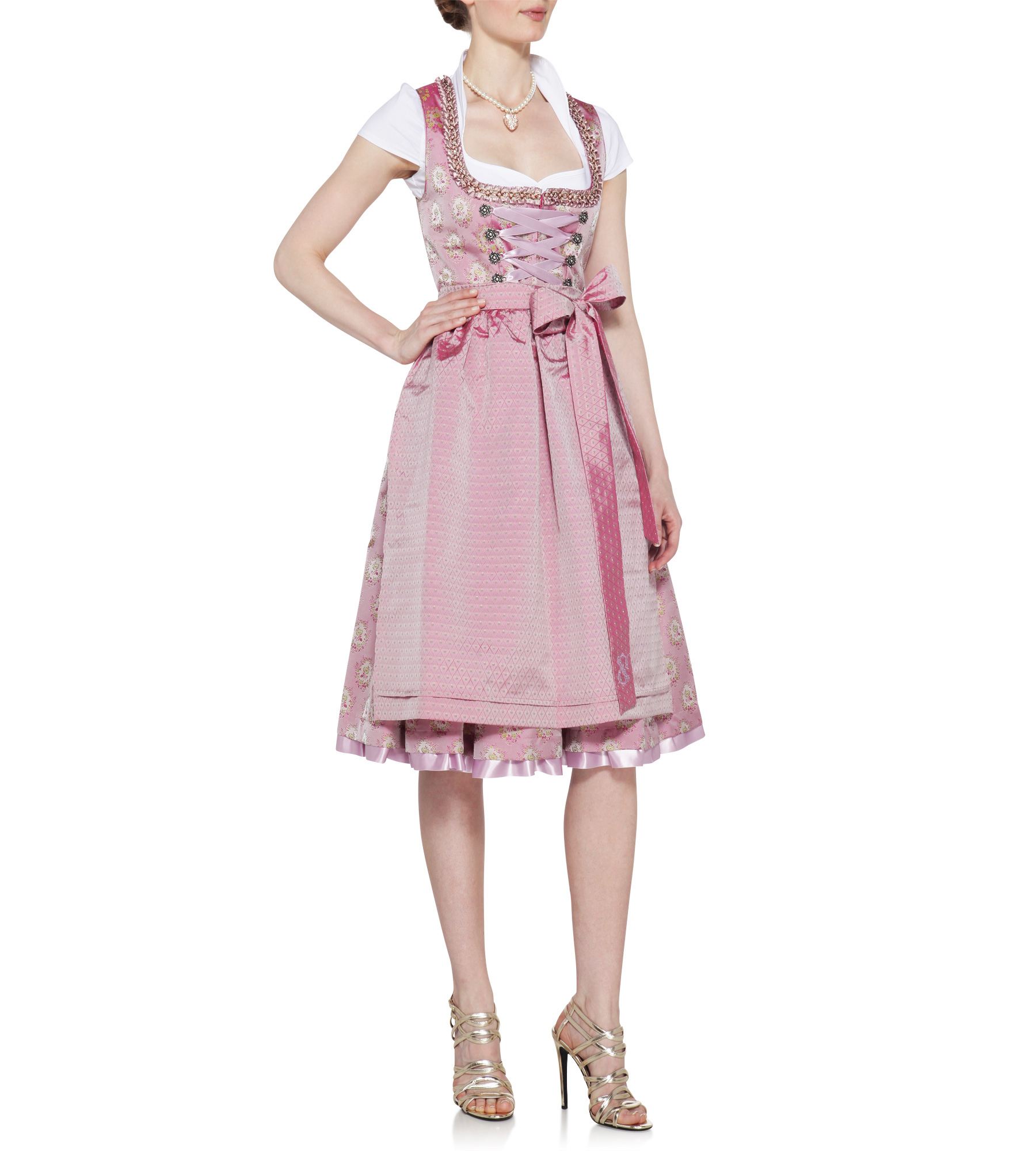 Stehkragen-Bluse Ramona in Weiss 