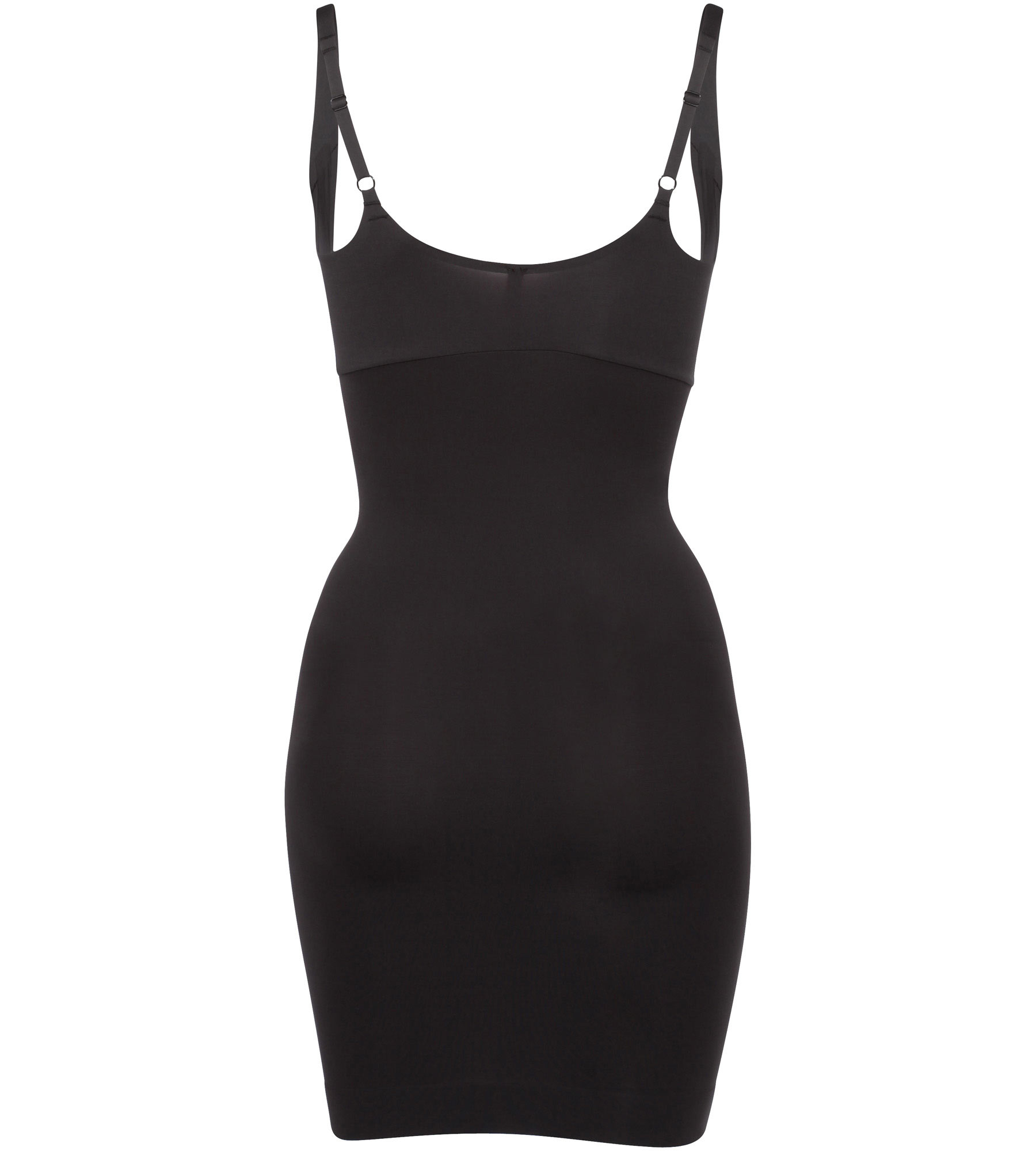 Shape my Day-Open-Bust Full Slip in Black