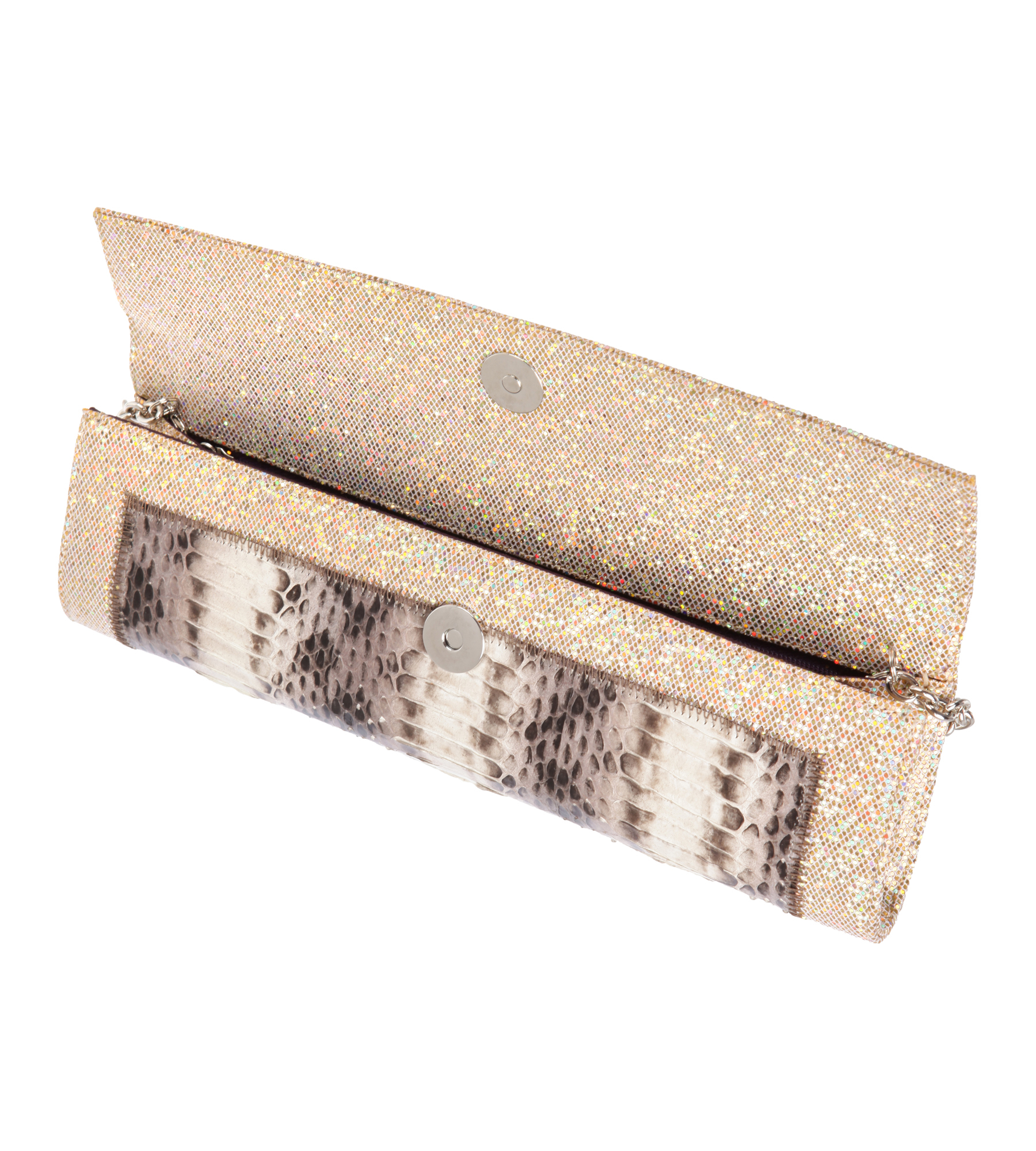 Schmale Clutch aus Schlangenleder