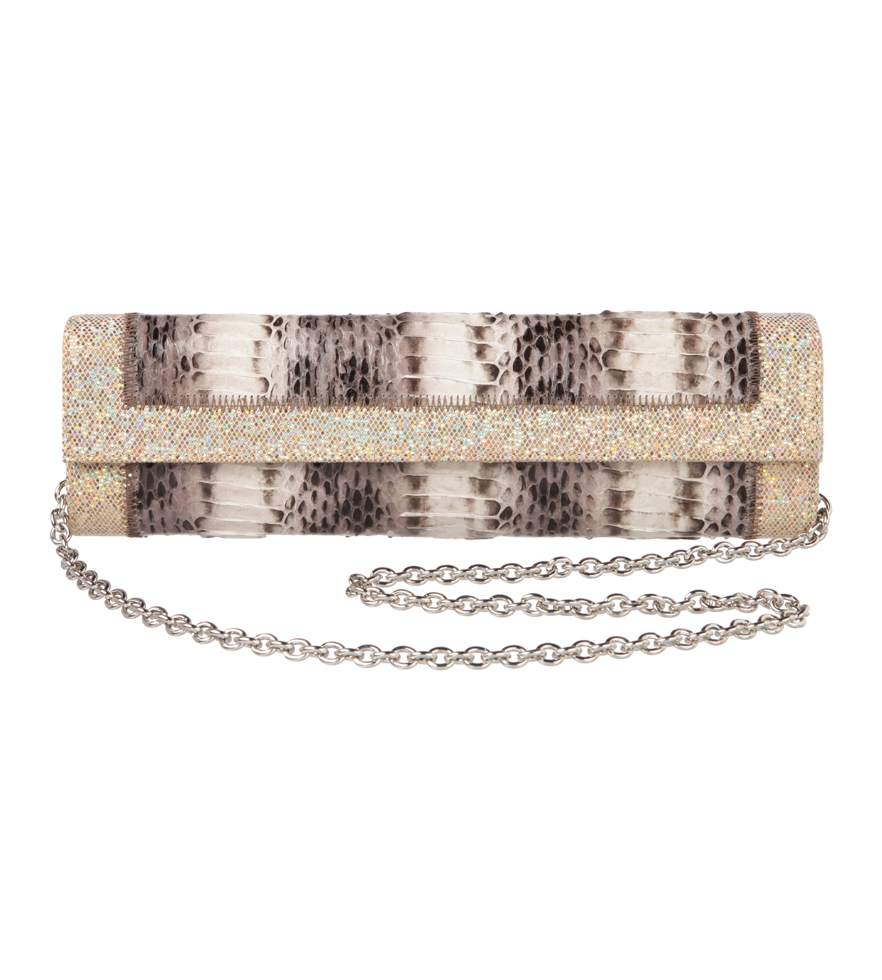 Schmale Clutch aus Schlangenleder