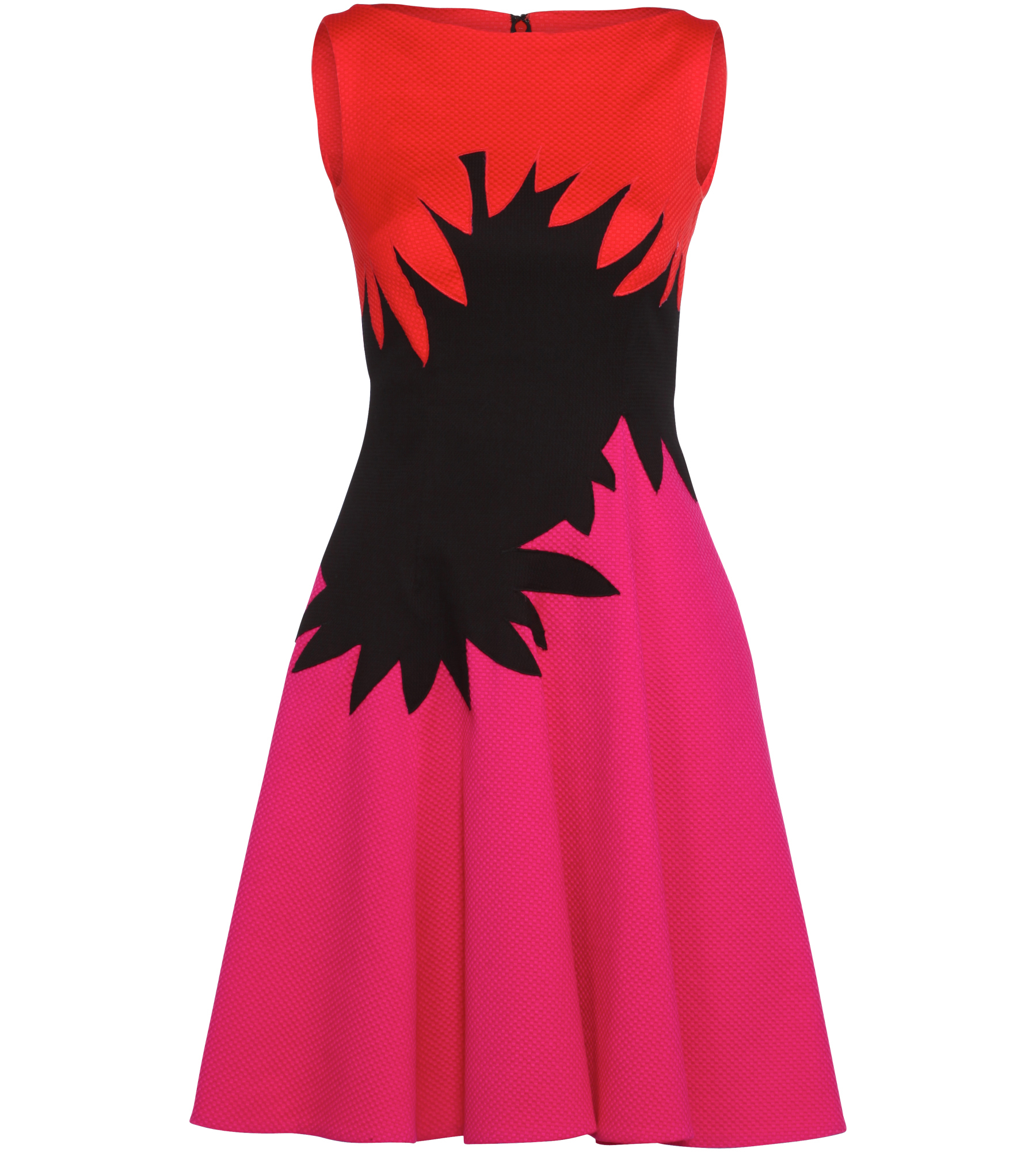 Tricolor Cocktailkleid in Pink/Rot