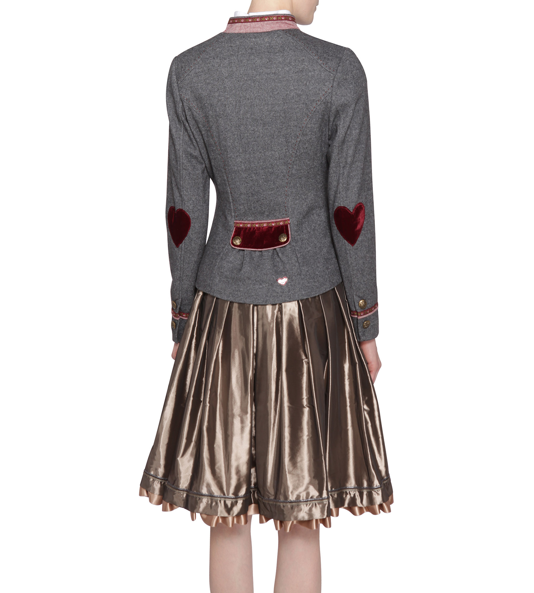 Trachtenblazer in Grau mit rotem Samt