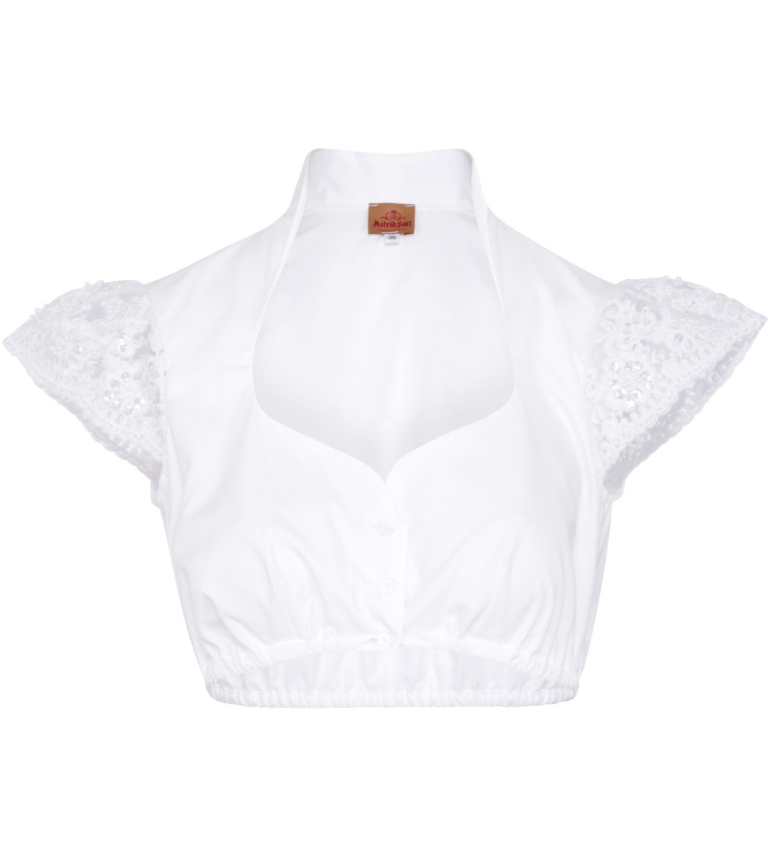 Bluse mit Ärmel aus Spitze in Weiss