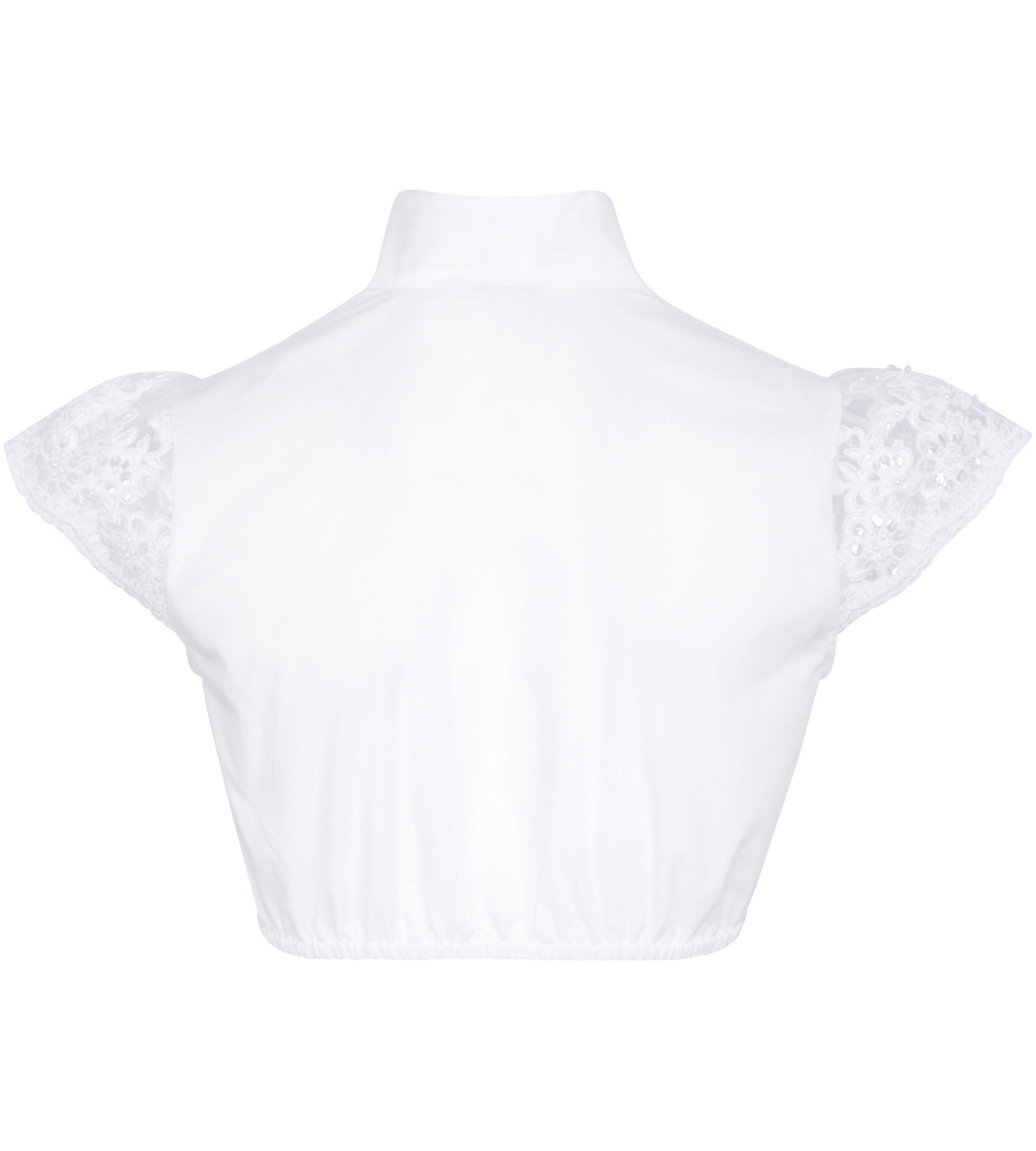 Bluse mit Ärmel aus Spitze in Weiss