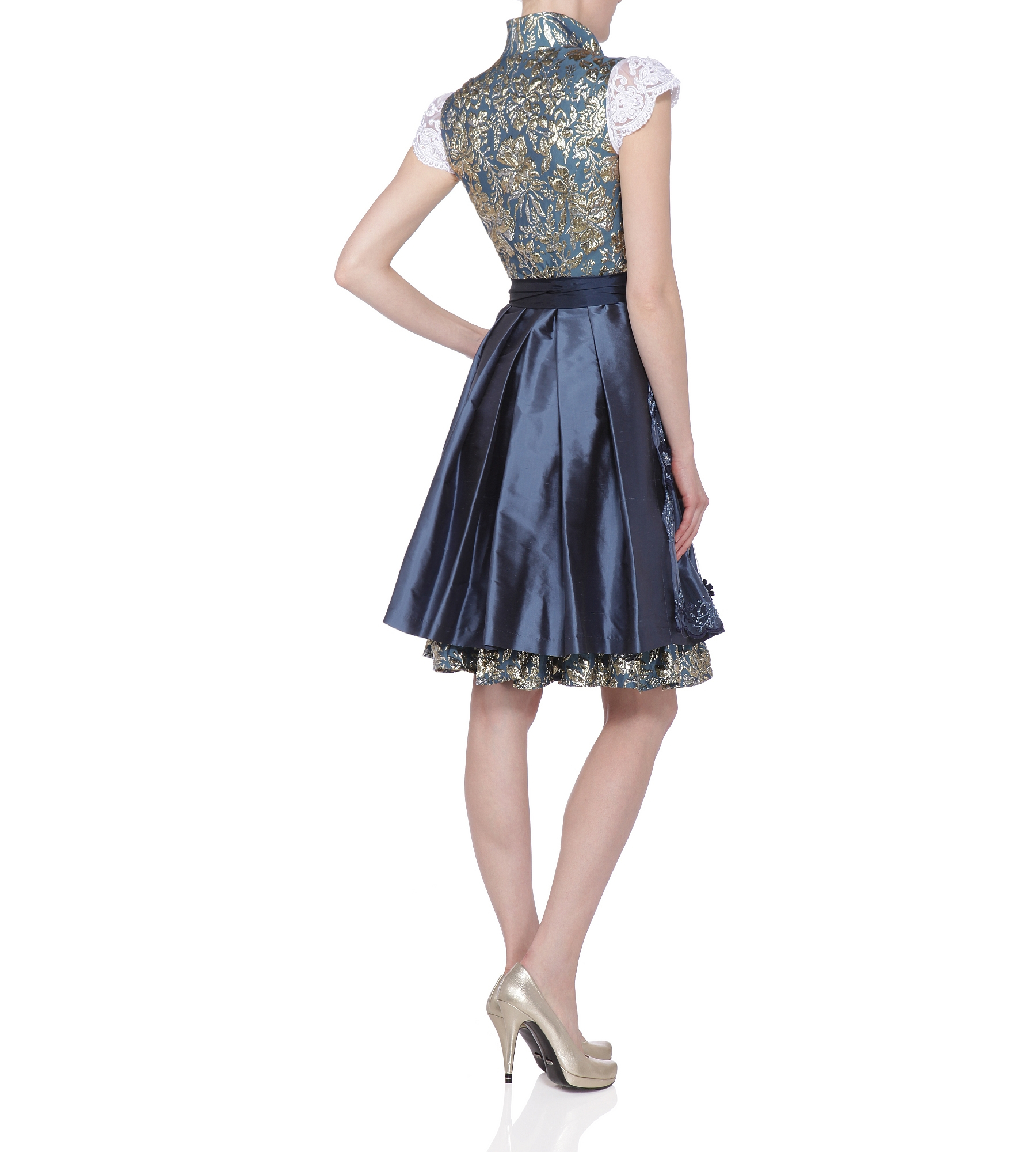Dirndl in Blau/Gold