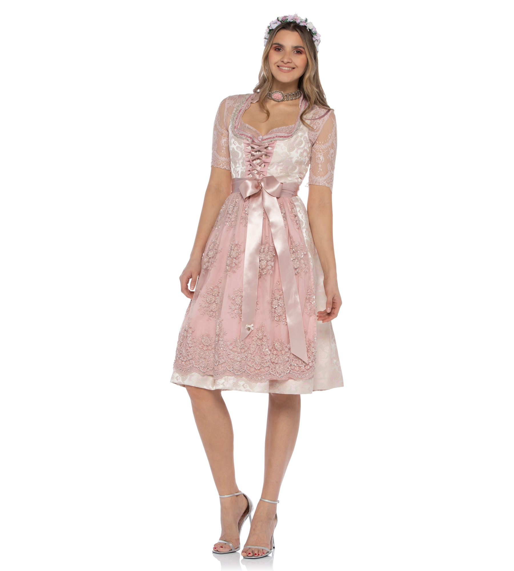 Dirndlbluse in Rosé