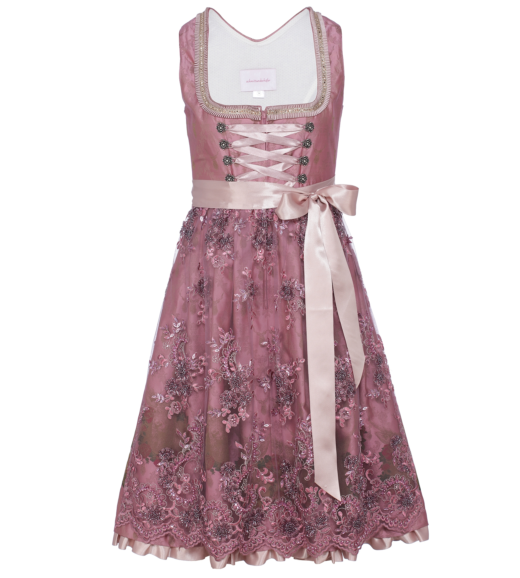 Dirndl in Rosa/Pink mit Spitzenschürze