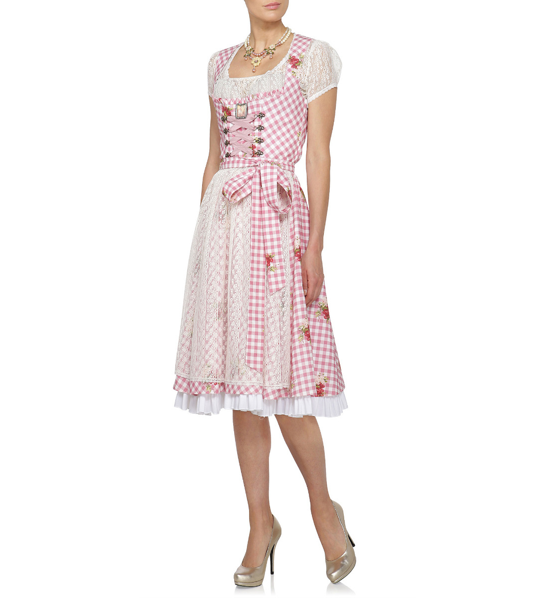 Spitzenbluse in Cremé