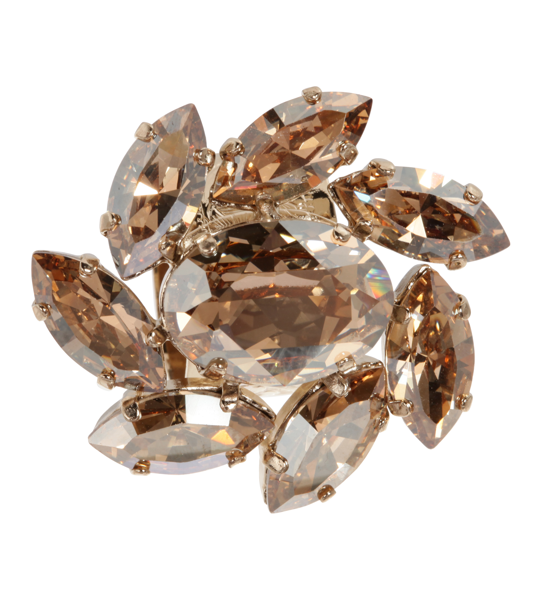 Floraler Schmuckstein-Ring in Gold