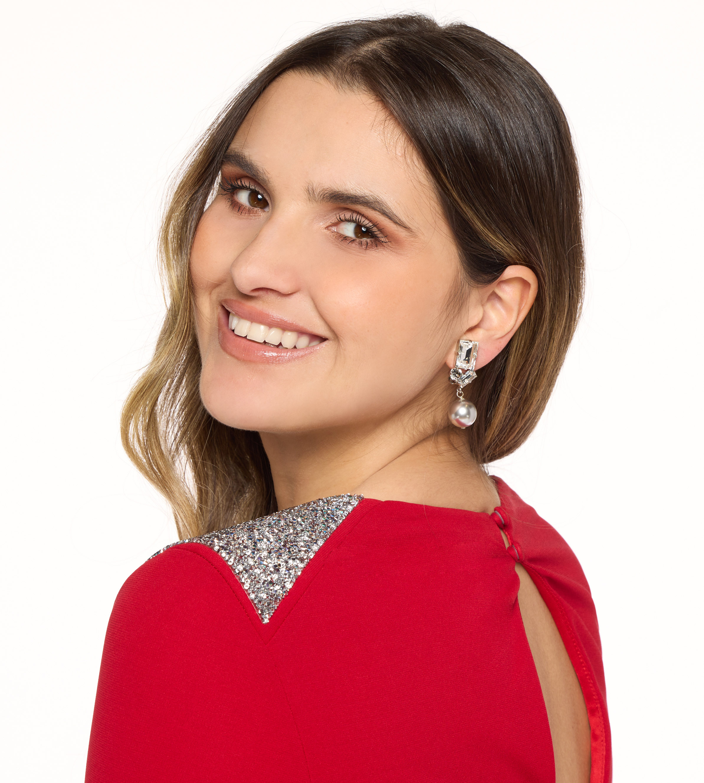 Hängeclips mit grauer Perle