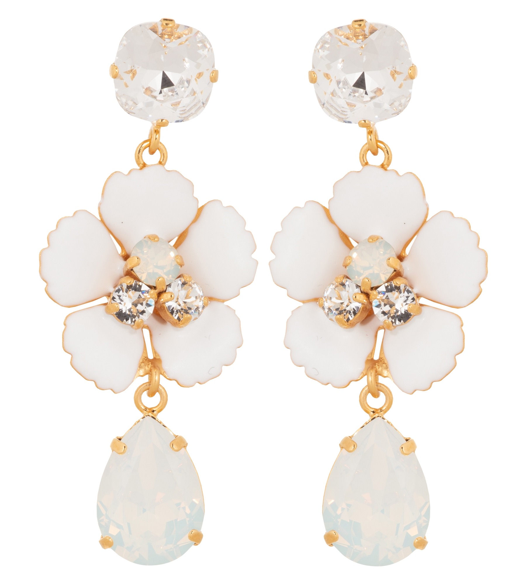 Ohrstecker mit weißen Blumen