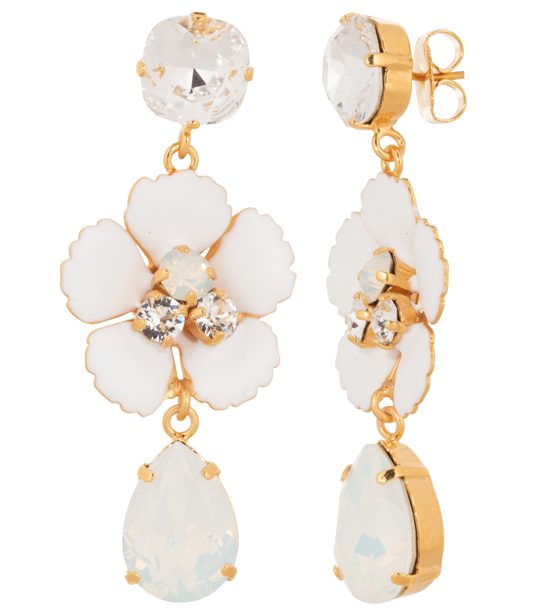 Ohrstecker mit weißen Blumen