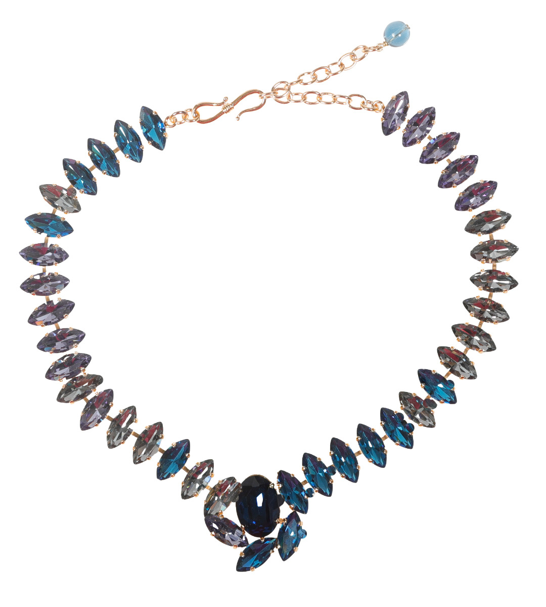 Kristall-Collier in Blau-Lila