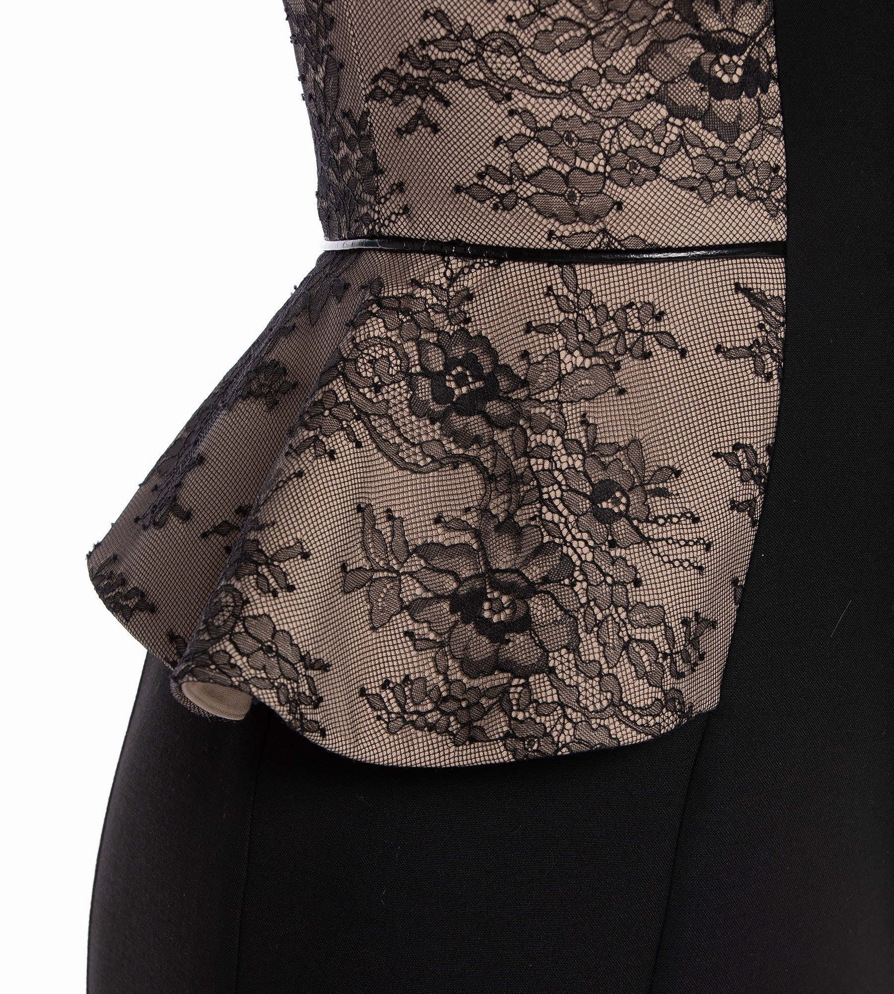 Abendrobe mit Spitze in Schwarz