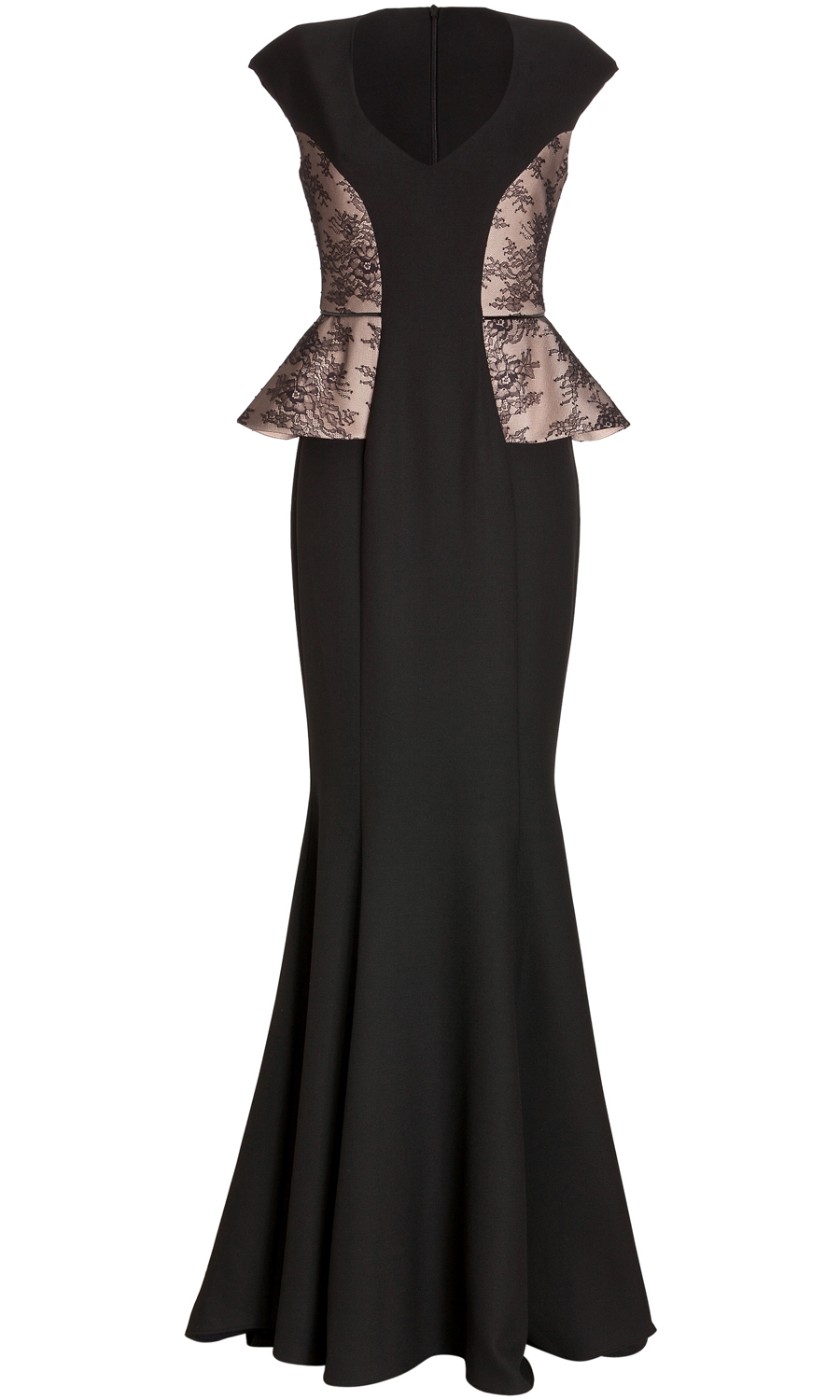 Abendrobe mit Spitze in Schwarz