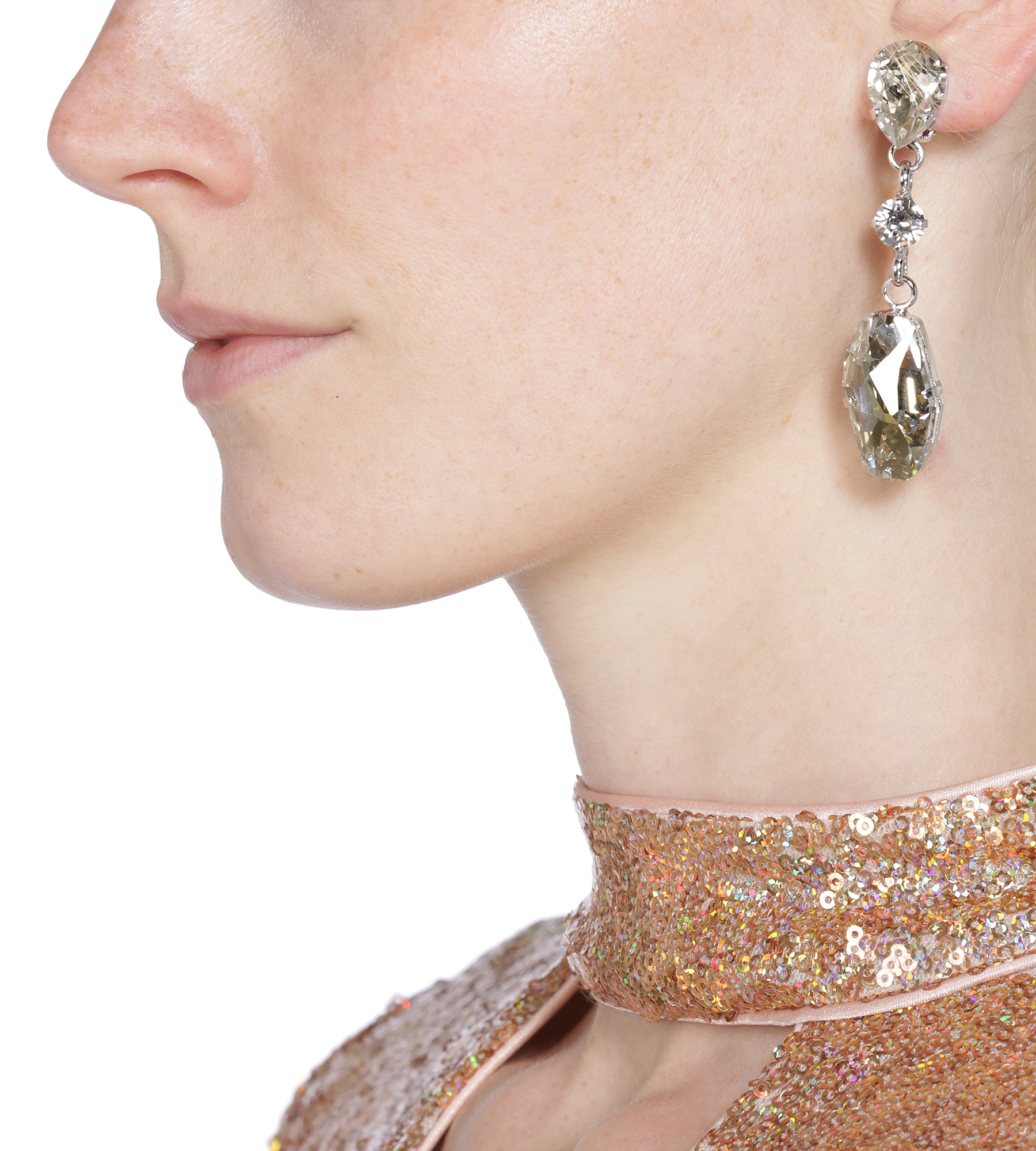 Hängeclips mit Steinen in Silber