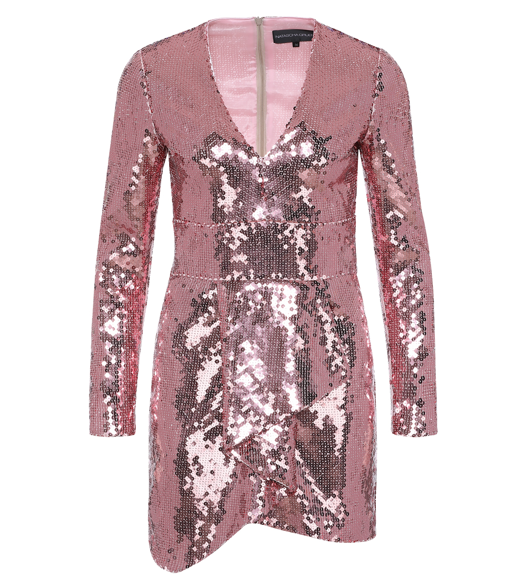 Cocktailkleid mit asymmetrischem Rock in Rosé