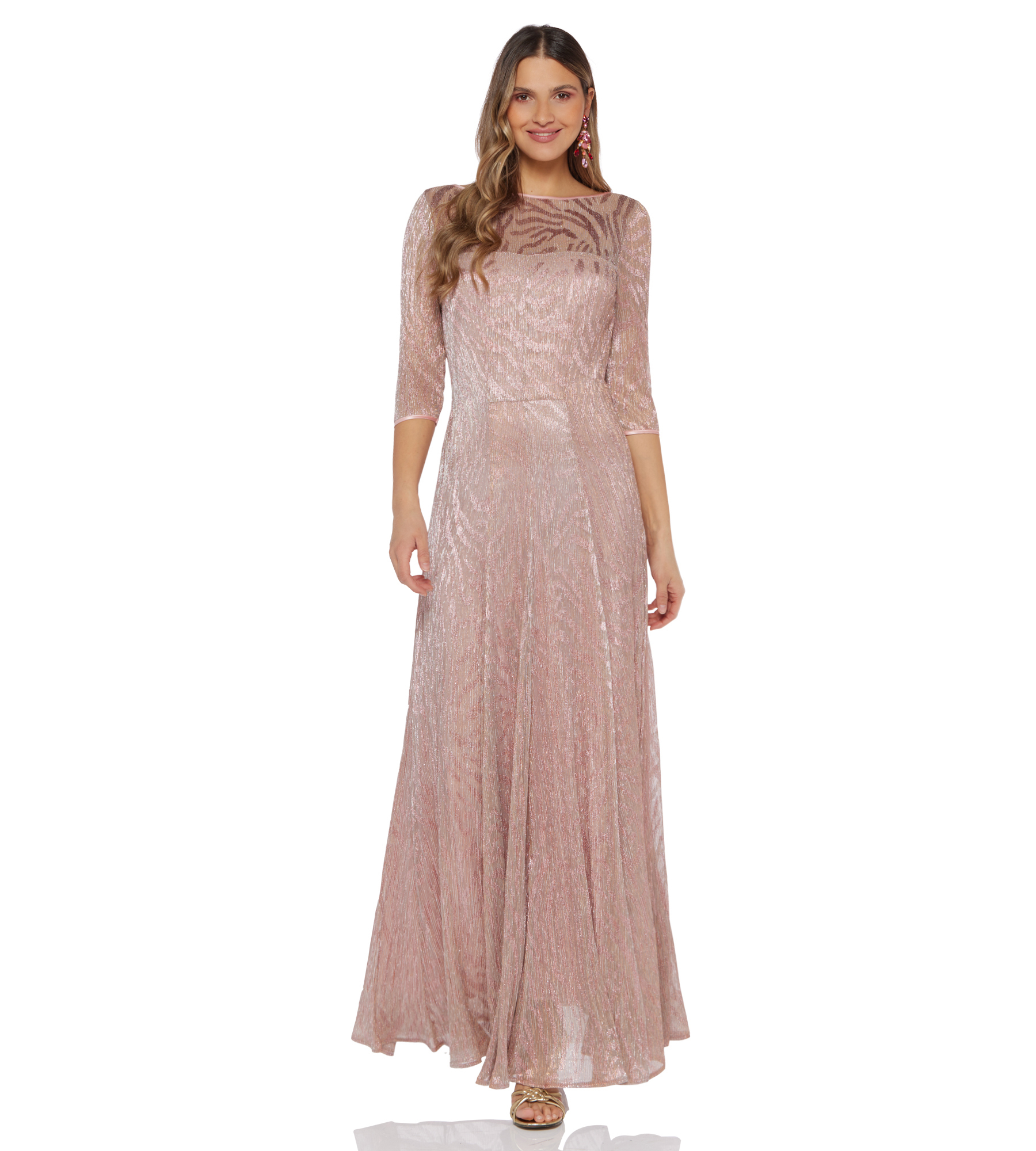 Kleid in Rosé mit Zebra-Print