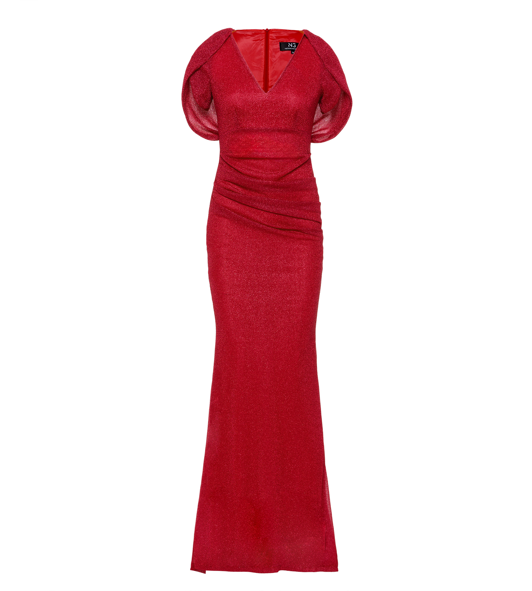 Abendkleid mit kleinem Capé in Rot