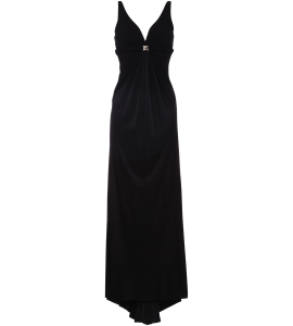 Bodenlanges Body-Kleid in Schwarz