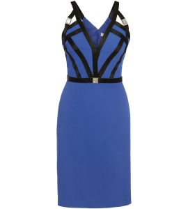 Royalblaues Trägerkleid aus Stretch