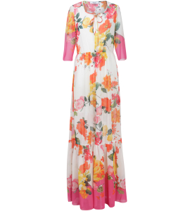 Seiden Maxikleid mit sexy Blumenprint