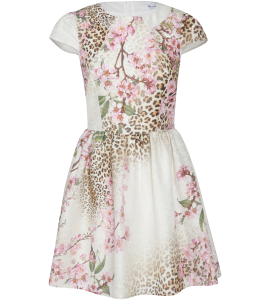 Cocktailkleid mit Tigerprint in Pastell