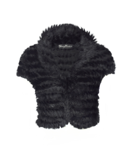 Kurze Fellweste in Schwarz