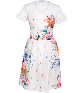 Seidenkleid mit Blumenaufdruck