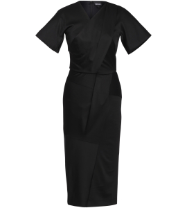 Schwarzes Cocktailkleid in Wickeloptik