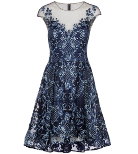 Blumenspitzenkleid in Dunkelblau