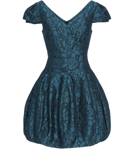 Cocktailkleid aus Spitze in Petrol